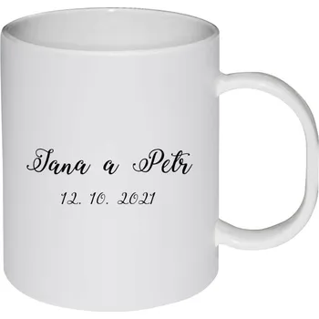 Hrnek 330 ml - plastový Jména a datum písmo 3