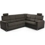 Sedací souprava MALAGA III pravá/hnědá moderní/nadčasový s nožičkami vysouvací s rozkladem pro 5 osob