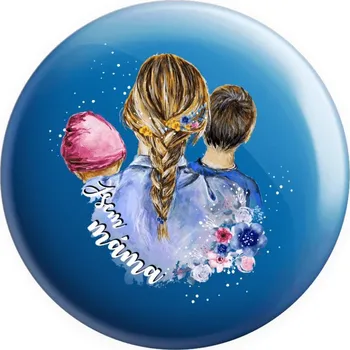 Placka Jsem máma - holčička a kluk