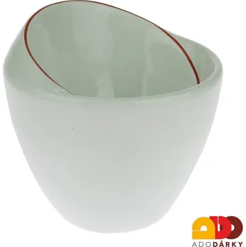 Porcelánová miska s červeným lemem 13,5 cm (Designová mísa z porcelánu)