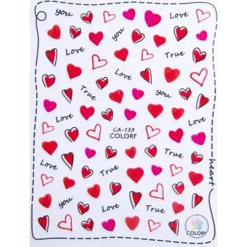 Nailee Samolepky srdíčka barevné Colorf CA-139
