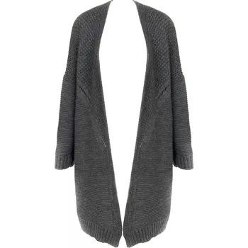 Dámský svetr Dámský úpletový svetr delší jednobarevný - Lemoniade šedá uni