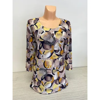 Dámská tunika Halenka JARA, Barva Žlutá, Velikost XL46, Materiál 96% Viskoza 4% Lycra