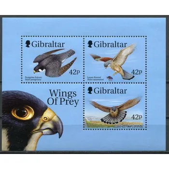 Poštovní známka (1999) MiNr. 883 - 885 ** BLOCK 39 - Gibraltar - dravci