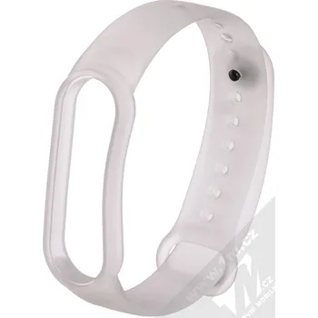 Příslušenství k fitness náramku 1Mcz Translucent řemínek pro Xiaomi Mi Band 5/6/7 bílý průhledný