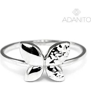 Prsten Zlatý prsten motýl z bílého zlata