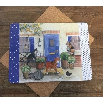 prostírání Korkové prostírání Friendly felines - Alex Clark, 29 x 21,5 cm (Prostírání s kočkou, kočka)