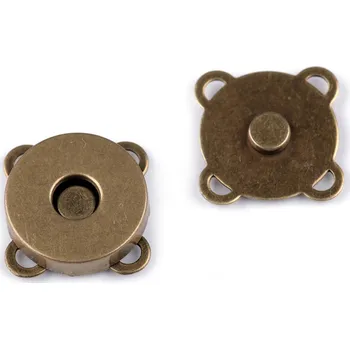 Magnetické zapínání k přišití Ø18 mm, barva 4 staromosaz