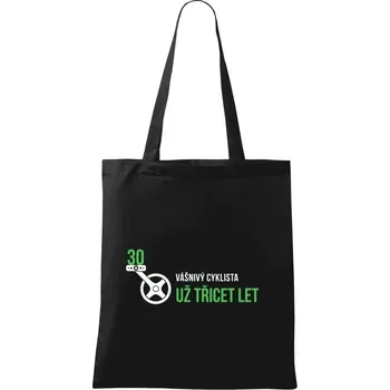 Látková taška Vášnivý cyklista už x let