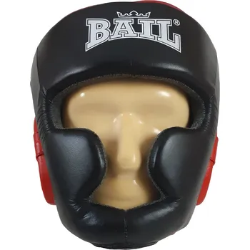 Chránič hlavy na box a bojový sport Boxerská přilba - kůže Sparring s ochranou brady BAIL vel. S černá