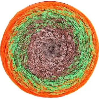 Příze YarnArt Příze Macrame Cotton Spectrum 1321 - hnědá, zelená, oranžová