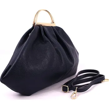 Kabelka Borse in Pelle Kožená kabelka do ruky TMAVĚ MODRÁ