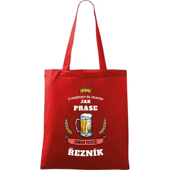 Látková taška Z hospody se vracím - Řezník