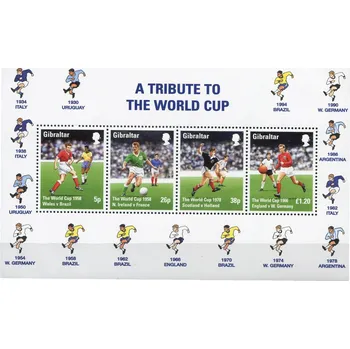 Poštovní známka (1998) MiNr. 814 - 815 ** BLOCK 31 - Gibraltar - Fotbal