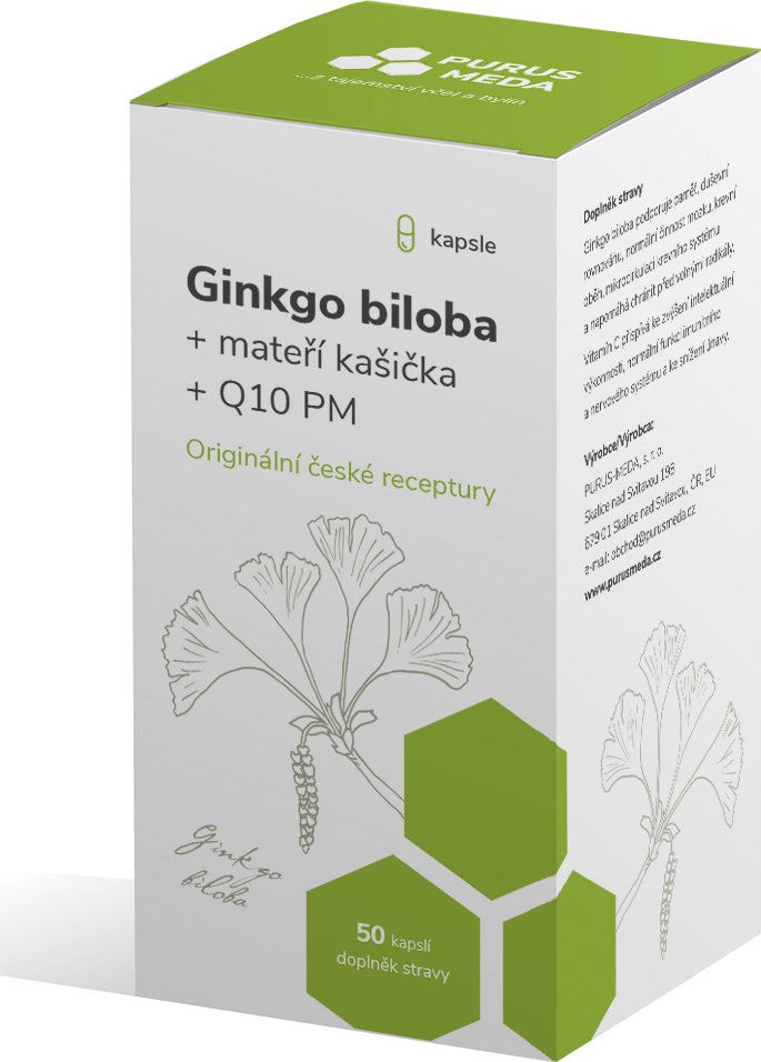 PURUS-MEDA Ginkgo Biloba + mateří kašička + Q10 PM 50 cps.