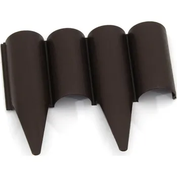 Zahradní obrubník Hnědý plastový palisádový zahradní obrubník FLOMA Wood - délka 25 cm, výška 12,5 cm