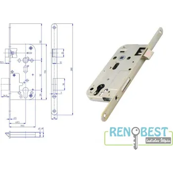 zadlabací zámek HOBES Zámek zadlabací K 162, rozteč 92 mm, zádlab 79,5 mm Varianty: K 162