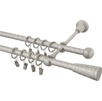 Garnýž Garnýž kovová 240 cm kroucená dvouřadá - dvojitá 16 Sevilla chrom mat