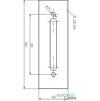 Dveřní kování ROSTEX Plech ochranný š. 100mm Povrchová úprava: chrom lesk