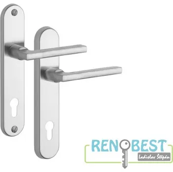 Dveřní kování ROSTEX Bezpečnostní kování 807/O BRIT Rozteč: 90 mm, Provedení: klika/klika, Povrchová úprava: nerez mat