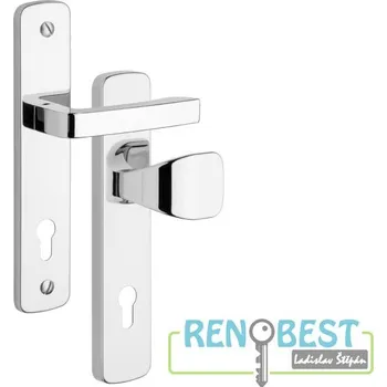 Dveřní kování ROSTEX Bezpečnostní kování 802 ASTRA Rozteč: 72 mm, Provedení: klika/madlo, Povrchová úprava: chrom - nerez