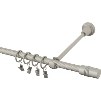 Garnýž Garnýž kovová 240 cm kroucená jednořadá 16 Cylinder chrom mat