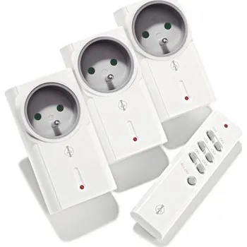 Elektrická zásuvka Dálkově ovládané zásuvky 3 ks, 1500W