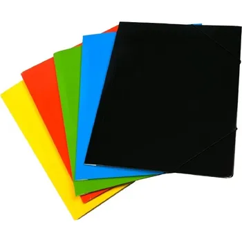 Kartonová mapa 3 klopy A4 Auro, s gumou, žlutá