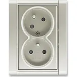 Dvojzásuvka ABB Time 5513F-C02357 32 starostříbrná