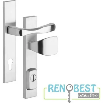 Dveřní kování ROSTEX Bezpečnostní kování RN 1 MANDELO Rozteč: 90 mm, Provedení: klika/madlo, Povrchová úprava: nerez mat