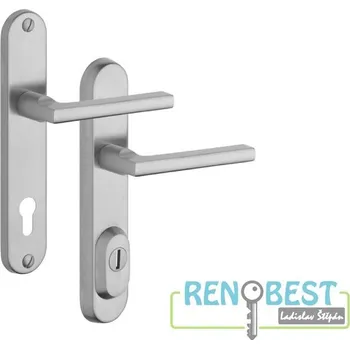 ROSTEX Bezpečnostní kování R4/O BRIT Rozteč: 90 mm, Provedení: klika/klika, Povrchová úprava: nerez mat