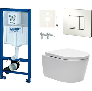 Klozet Cenově zvýhodněný závěsný WC set Grohe do lehkých stěn / předstěnová montáž+ WC SAT Brevis SIKOGRSBR2S