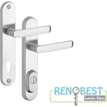 Dveřní kování ROSTEX Bezpečnostní kování R4/O BARYT Rozteč: 72 mm, Provedení: klika/klika, Povrchová úprava: chrom - nerez