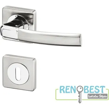 Dveřní kování AC-T Dveřní kování KIEL R HR chrom/efekt nerez Provedení: pro klíč - BB, Povrchová úprava: chrom-nerez