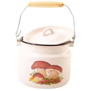 Olymp Smaltovaná bandaska na mléko 2 l, houby