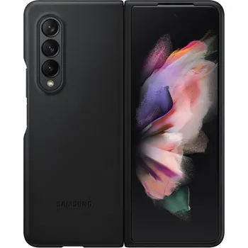 Pouzdro na mobilní telefon Samsung Leather Cover pro Samsung Galaxy Z Fold3 černé