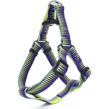 Postroj pro psa Vsepropejska Alsa fialovo - žlutý postroj pro psa Velikost: Obvod hrudníku 32 - 43 cm