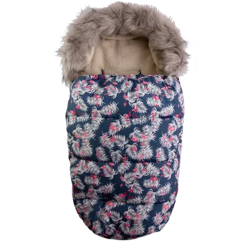 Fusak Babymatex Fusak do kočárku + rukávník s kožešinkou Leaf