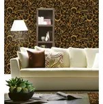 DIMEX | Vliesová tapeta na zeď Dimex Line WP-017-05 | 0,75 x 10 m | zlatá, černá + Vliesová tapeta na zeď Dimex Line WP01706 v rozměru 0,75 x 10 m