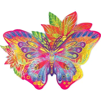 Puzzle Wood Trick "Zářivý motýl" - pestrobarevné 2D puzzle (Dřevěné pestrobarevné 2D puzzle "Jewel Butterfly")