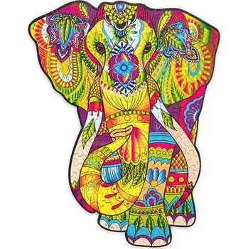 Puzzle Wood Trick "Nádherný slon" - pestrobarevné 2D puzzle (Dřevěné pestrobarevné 2D puzzle "Sparkle Unicorn")