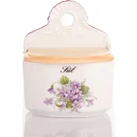Český porcelán, a.s., Dubí Dóza závěsná s nápisem Sůl, 700 ml, fialky, Český porcelán