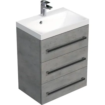 Koupelnový nábytek Koupelnová skříňka s umyvadlem SAT Cube Way 60x76,5x40 cm beton CUBE2603BE