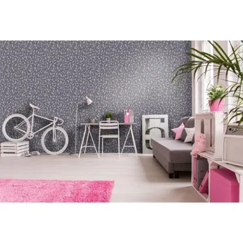 Tapeta DIMEX | Vliesová tapeta na zeď Dimex Line WP-020-02 | 0,75 x 10 m | fialová, šedá, bílá + Vliesová tapeta na zeď Dimex Line WP02003 v rozměru 0,75 x 10 m