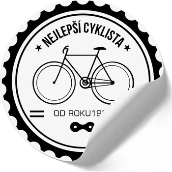 Samolepící dekorace Samolepka - kruh Nejlepší cyklista od roku