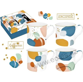 Easy Life SHAPES porcelánové hrnky s barevnými ovály *ATMOSPHERE* 300ml 4 ks