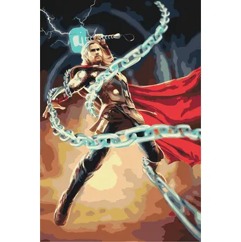 Malování podle čísel - Thor 1 Velikost: 40x60cm, Rámování: Pouze srolované plátno
