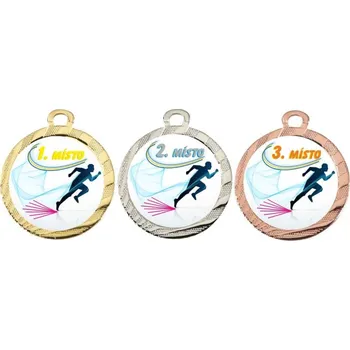 Medaile běh MA115 Barva: stříbro, Průměr: 3,2 cm