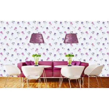 Tapeta DIMEX | Vliesová tapeta na zeď Dimex Line WP-046-01 | 0,75 x 10 m | krémová, fialová, růžová, zelená + Vliesová tapeta na zeď Dimex Line WP04701 v rozměru 0,75 x 10 m