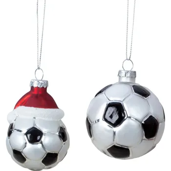 Vánoční ozdoba Ozdoba "FOTBALOVÝ MÍČ" set 2ks 6.7/8cm